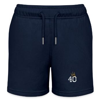 40 crown - 40th birthday - Kids Organic Sweat Shorts by Stanley/Stella - navy - Front