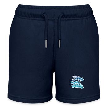 Klugscheißer Spruch - Kinder Organic Joggingshorts Mini Bolter von Stanley/Stella - Navy - Vorne