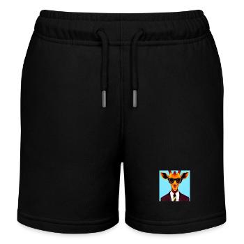 Girafe d’animaux hipsters en costume - Short de jogging enfant bio Stanley/Stella - bleu marine - Devant