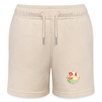 Feldblumen im Sonnenaufgang - Kinder Organic Joggingshorts Mini Bolter von Stanley/Stella - Natur - Vorne