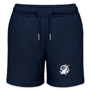 Fight Fish Portrait Tattoo - Kids Organic Sweat Shorts by Stanley/Stella - navy - Front