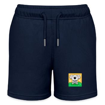 Koala with kawaii-style soccer ball for kids - Kids Organic Sweat Shorts by Stanley/Stella - navy - Front