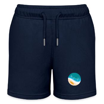 Let's go surfin' surfing (round design) - Kids Organic Sweat Shorts by Stanley/Stella - navy - Front