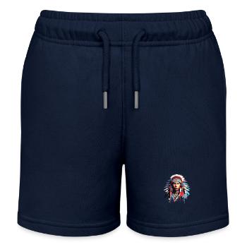 Amérindien amérindien Brave guerrier Inspiration - Short de jogging enfant bio Stanley/Stella - bleu marine - Devant