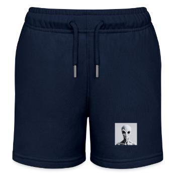 Astronomy Space - Kids Organic Sweat Shorts by Stanley/Stella - navy - Front