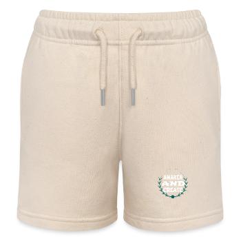 present happy cool gift idea consciousness awesome - Kids Organic Sweat Shorts by Stanley/Stella - soft Ecru - Front