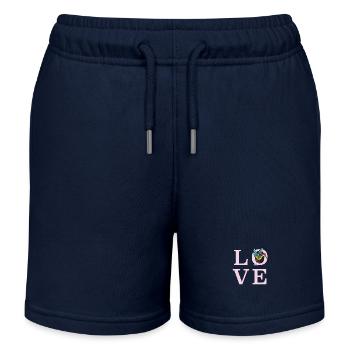 Kolibri-Liebe elegant, niedlich und farbenfroh - Kinder Organic Joggingshorts Mini Bolter von Stanley/Stella - Navy - Vorne