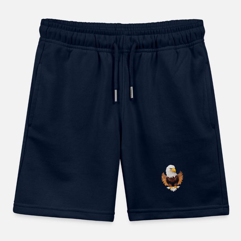 Beautiful bald eagle Kids Organic Sweat Shorts by Stanley/Stella