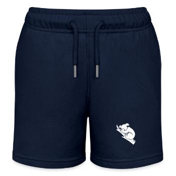 Sleeping koala on a branch - Kids Organic Sweat Shorts by Stanley/Stella - navy - Front