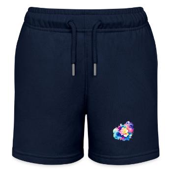 Éclaboussure de couleur : Rose - Short de jogging enfant bio Stanley/Stella - bleu marine - Devant