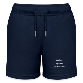 Einatmen - Kinder Organic Joggingshorts Mini Bolter von Stanley/Stella - Navy - Vorne