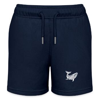 Großer Vintage Wal gewaltiges Meerestier - Kinder Organic Joggingshorts Mini Bolter von Stanley/Stella - Navy - Vorne