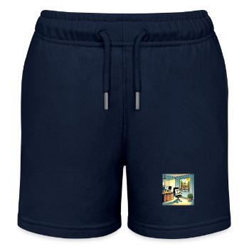 Bin im Garten - Kinder Organic Joggingshorts Mini Bolter von Stanley/Stella - Navy - Vorne