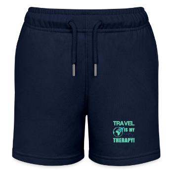 travel therapy 1 - Kids Organic Sweat Shorts by Stanley/Stella - navy - Front