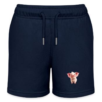 Kleines süßes Ferkel - Kinder Organic Joggingshorts Mini Bolter von Stanley/Stella - Navy - Vorne