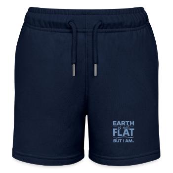 Satire Flache Erde Ironische Witze - Kinder Organic Joggingshorts Mini Bolter von Stanley/Stella - Navy - Vorne