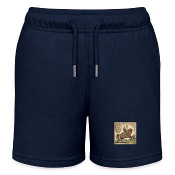Chevalier à cheval, Moyen Âge - Short de jogging enfant bio Stanley/Stella - bleu marine - Devant