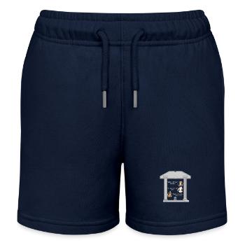 "Philosophy Quotes T-Shirt -Funny Humorous Wisdom” - Kids Organic Sweat Shorts by Stanley/Stella - navy - Front
