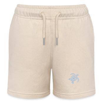 Tortue marine, tortue de mer, logo tortue bleue - Short de jogging enfant bio Stanley/Stella - écru doux - Devant