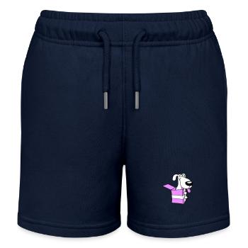 Hund Geschenk Box Lustig Verrückt Überraschung Fun - Kinder Organic Joggingshorts Mini Bolter von Stanley/Stella - Navy - Vorne