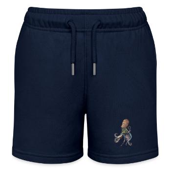 Octopus Squid - Kids Organic Sweat Shorts by Stanley/Stella - navy - Front