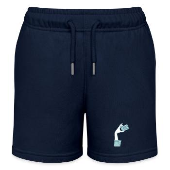 Bitte lächeln / Kamera / Foto / Selfie / Medien - Kinder Organic Joggingshorts Mini Bolter von Stanley/Stella - Navy - Vorne