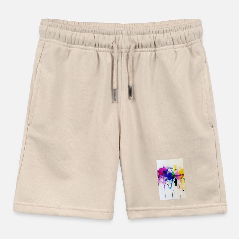 Paint splashes Kids Organic Sweat Shorts by Stanley/Stella