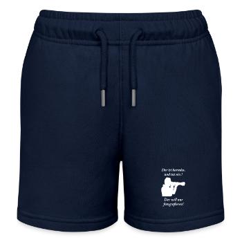 Der will nur fotografieren weiss - Kinder Organic Joggingshorts Mini Bolter von Stanley/Stella - Navy - Vorne