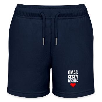 OMAS GEGEN RECHTS mit Herz - Kinder Organic Joggingshorts Mini Bolter von Stanley/Stella - Navy - Vorne
