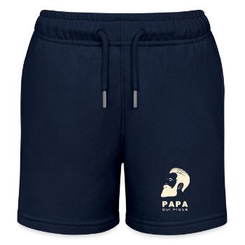PAPA QUI PIQUE 1 - Short de jogging enfant bio Stanley/Stella - bleu marine - Devant