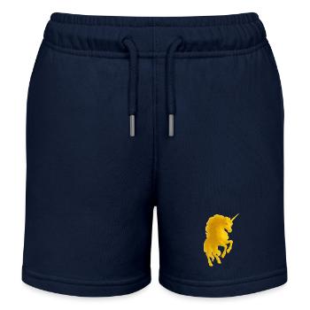 Licorne dorée - Short de jogging enfant bio Stanley/Stella - bleu marine - Devant
