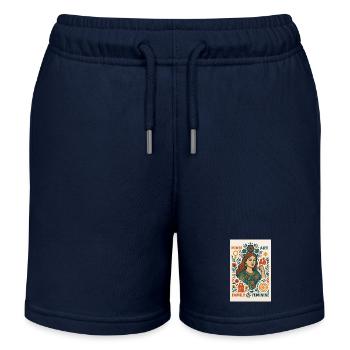 Woman is a power, power is a woman - Kids Organic Sweat Shorts by Stanley/Stella - navy - Front