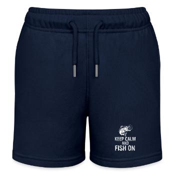 Restez calme et continuez à pêcher - Short de jogging enfant bio Stanley/Stella - bleu marine - Devant