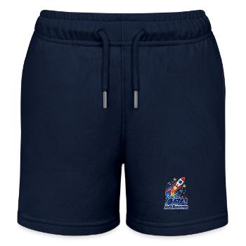 ABC Ich Komme Rakete Einschulung - Kinder Organic Joggingshorts Mini Bolter von Stanley/Stella - Navy - Vorne