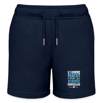 Marseille Marseillais supporter Football OM - Short de jogging enfant bio Stanley/Stella - bleu marine - Devant