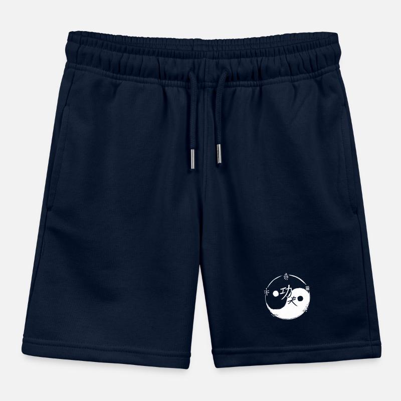 Ying and Yang Kungfu / 5 elements / white Kids Organic Sweat Shorts by Stanley/Stella