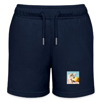 Perserkatze Negan spielt Beachvolleyball - Kinder Organic Joggingshorts Mini Bolter von Stanley/Stella - Navy - Vorne
