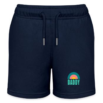 PAPA. PAPA. PAPA. VATERTAG. ALLES GUTE ZUM GEBURTSTAG, PAPA. - Kinder Organic Joggingshorts Mini Bolter von Stanley/Stella - Navy - Vorne