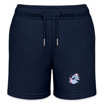 Second Birthday Mermaid Girl Kids 2nd - Kids Organic Sweat Shorts by Stanley/Stella - navy - Front