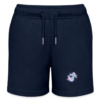 Seventh Birthday Mermaid Girl Kids 7th - Kids Organic Sweat Shorts by Stanley/Stella - navy - Front