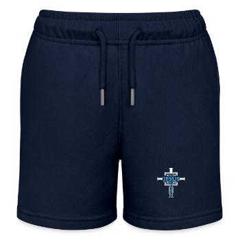 Erkenne Jesus, kenne den Frieden, keinen Hass, die christliche Bibel Liebe - Kinder Organic Joggingshorts Mini Bolter von Stanley/Stella - Navy - Vorne