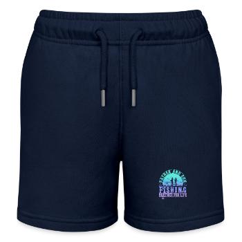 fisch, fisch, angeln, see, meer, angeln, fauna, exotisch - Kinder Organic Joggingshorts Mini Bolter von Stanley/Stella - Navy - Vorne