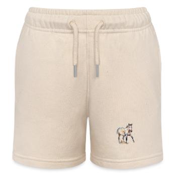 Horse Horses Rider Rider Pony Girl - Kids Organic Sweat Shorts by Stanley/Stella - soft Ecru - Front