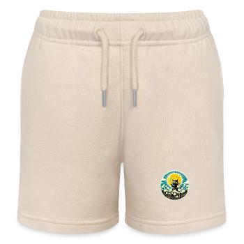 Dandelion Ninja Cat - Kids Organic Sweat Shorts by Stanley/Stella - soft Ecru - Front