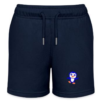 Mignon pingouin antarctique pôle sud zoo animal oiseau cool - Short de jogging enfant bio Stanley/Stella - bleu marine - Devant