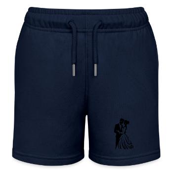 Mariée marié jeunes mariés mariage - Short de jogging enfant bio Stanley/Stella - bleu marine - Devant