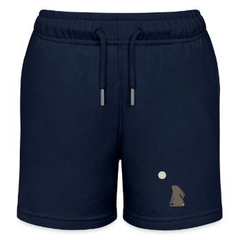 Magical Wiccan Hare and Pentacle Moon - Kids Organic Sweat Shorts by Stanley/Stella - navy - Front