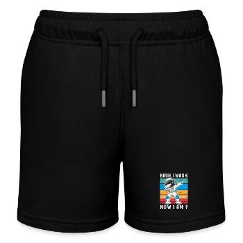 7th Birthday 67 Meme Dabbing Astronaut - Kids Organic Sweat Shorts by Stanley/Stella - navy - Front