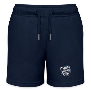 N'arrêtez jamais de rêver - Short de jogging enfant bio Stanley/Stella - bleu marine - Devant