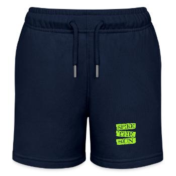 radiant sunshine beach volleyball - Kinder Organic Joggingshorts Mini Bolter von Stanley/Stella - Navy - Vorne